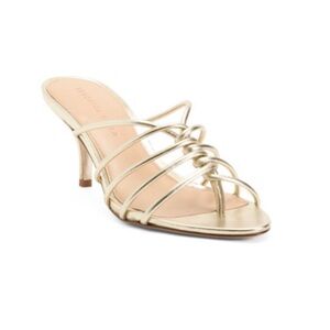 NWB Veronica Beard Leather Gaffney Dress Sandals Platinum size 9.5